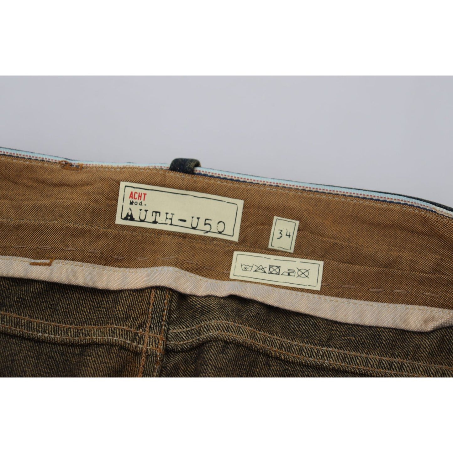 Elegant Blue Washed Denim Pants - Authentic Craftsmanship