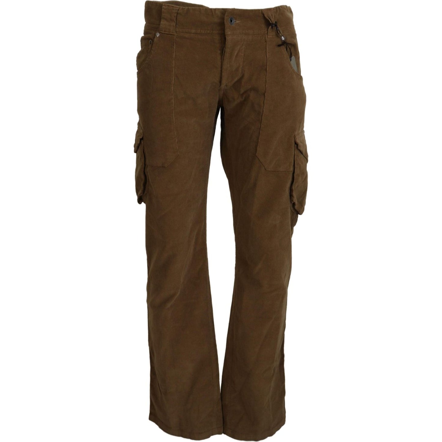 Ermanno Scervino Brown Cotton Corduroy Cargo Pants