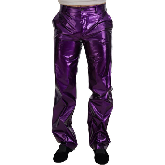 Elegant Shining Purple Straight Fit Pants