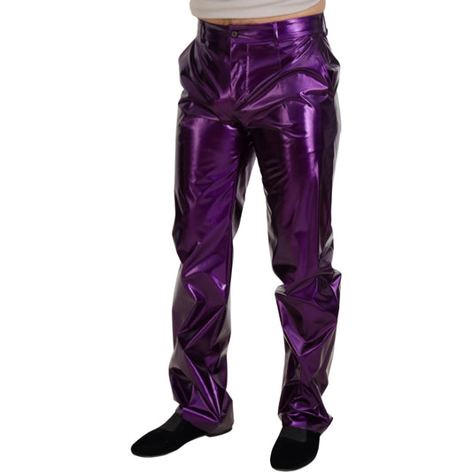 Elegant Shining Purple Straight Fit Pants