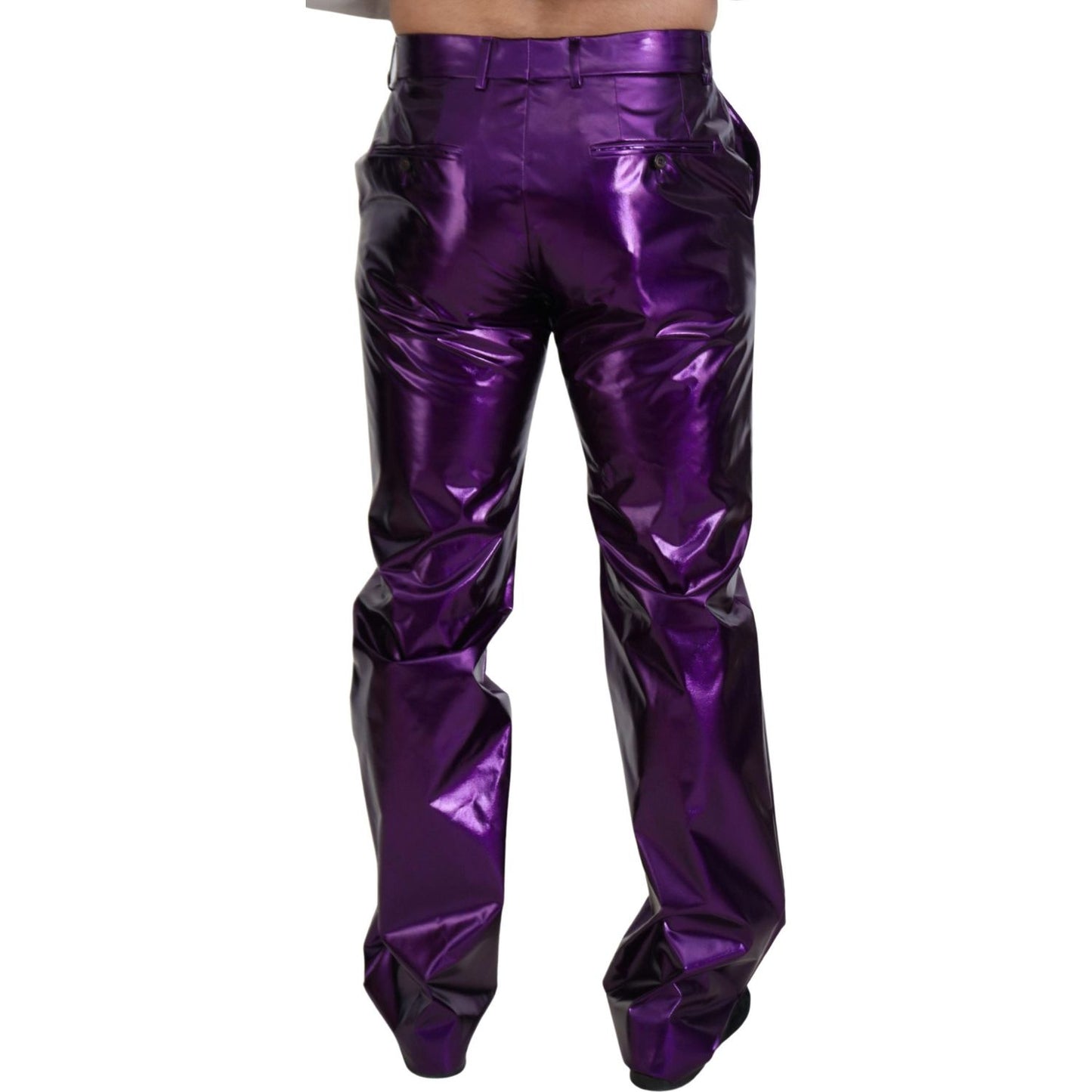 Elegant Shining Purple Straight Fit Pants