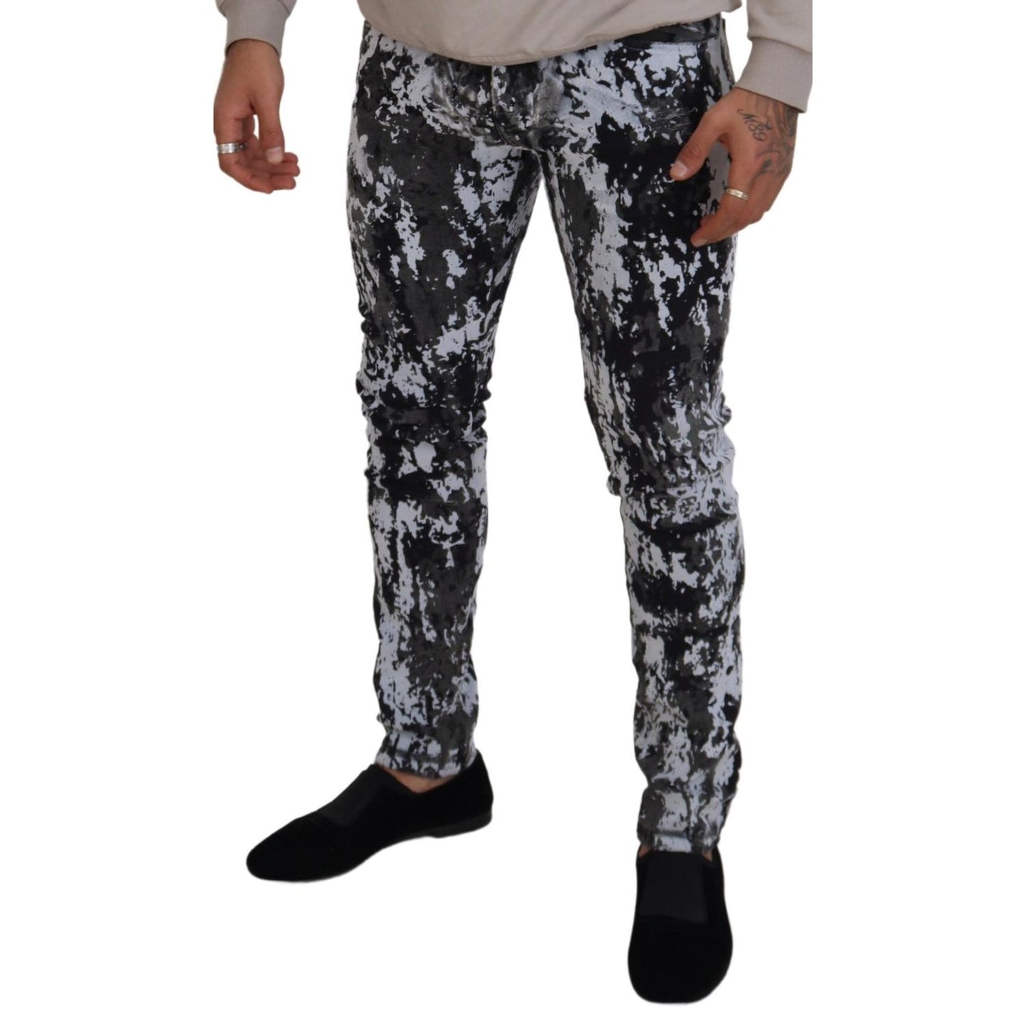 Dolce & Gabbana Multicolor Cotton Tie Dye Skinny Denim Jeans