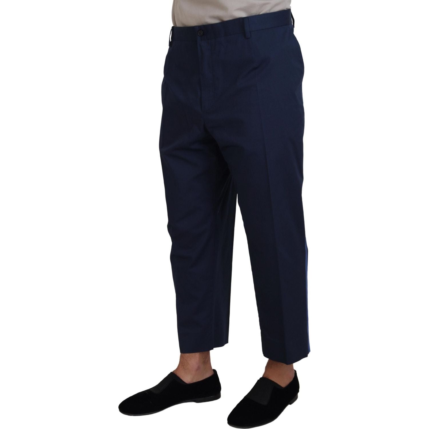 Dolce & Gabbana Blue Cotton Men Cropped Pants