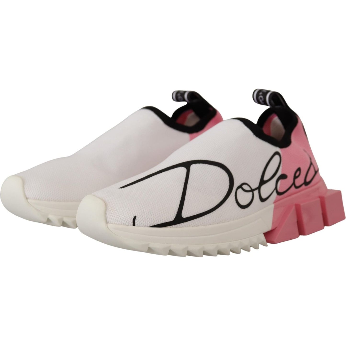 Elegant Sorrento Slip-On Sneakers in White & Pink