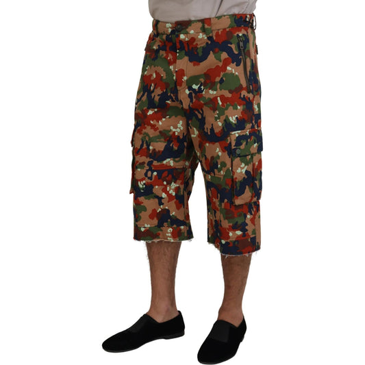 Italian Designer Multicolor Cargo Shorts