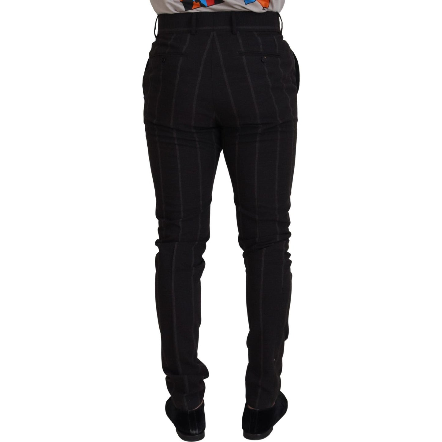 Elegant Black Striped Chino Pants