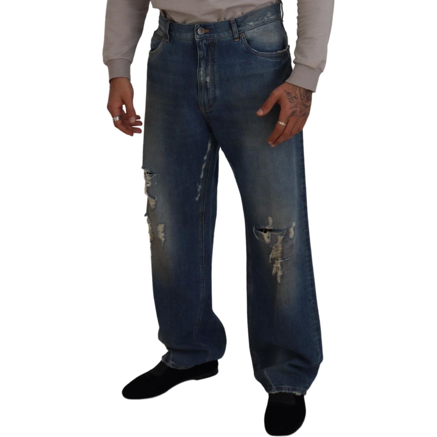 Stunning Tattered Denim Italian Jeans