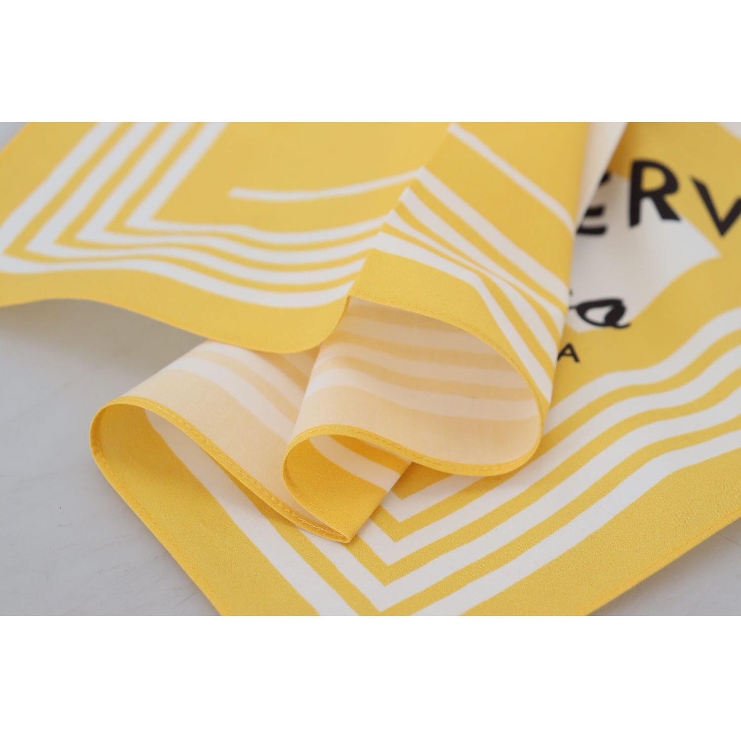 Dolce & Gabbana Yellow Portocervo Cotton Shawl Wrap Scarf