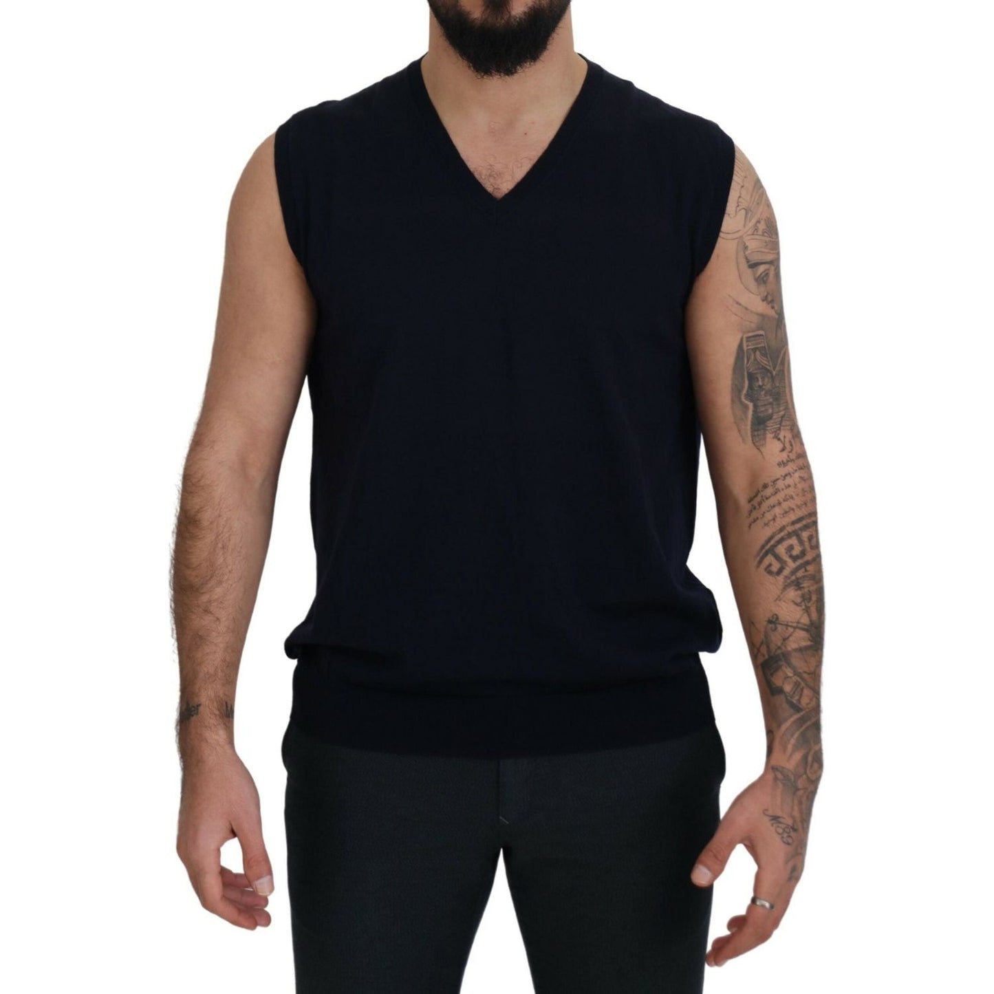 Sleek Black V-Neck Sleeveless Tank