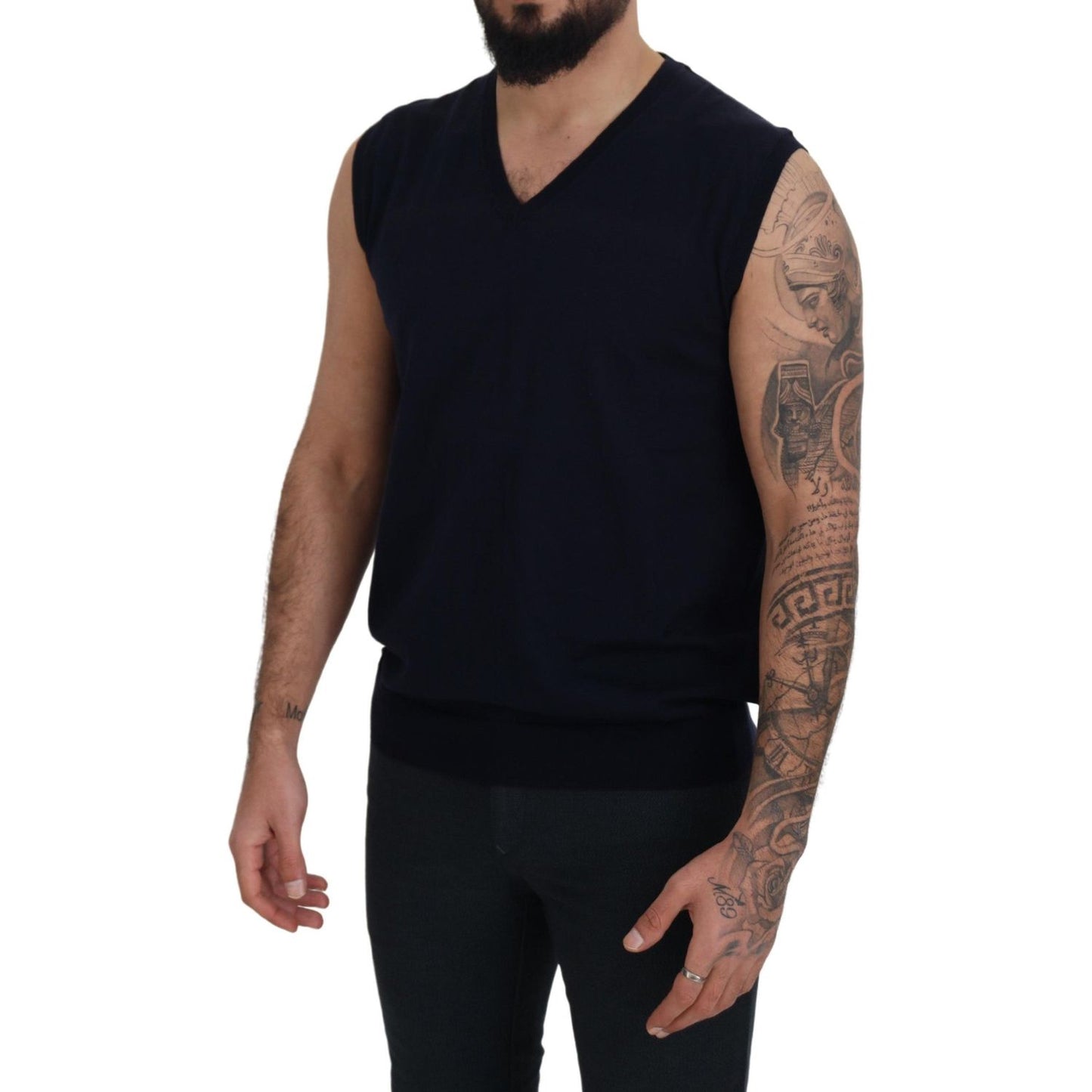 Sleek Black V-Neck Sleeveless Tank