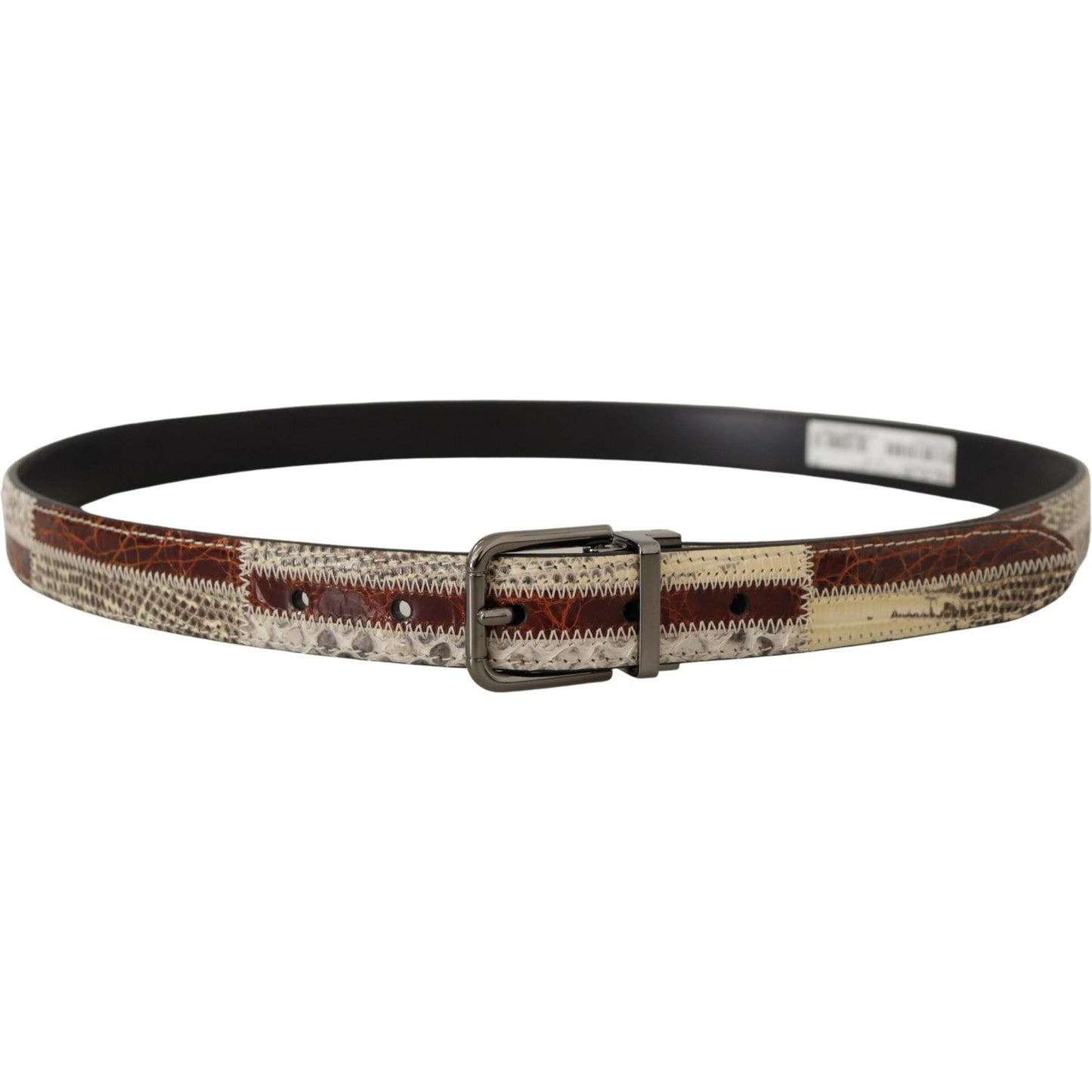 Multicolor Patchwork Snakeskin Belt