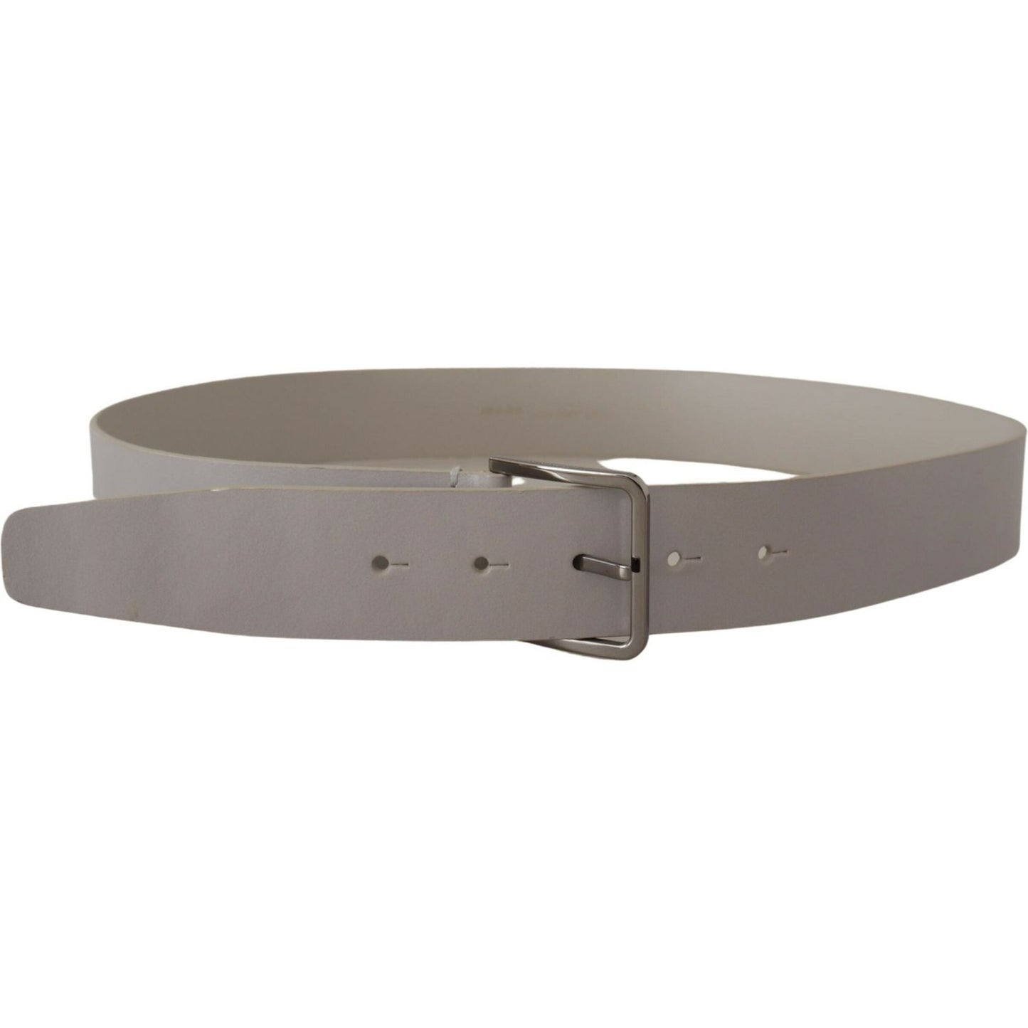 Elegant White Vitello Leather Belt