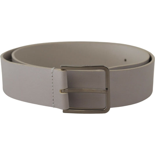 Elegant White Vitello Leather Belt