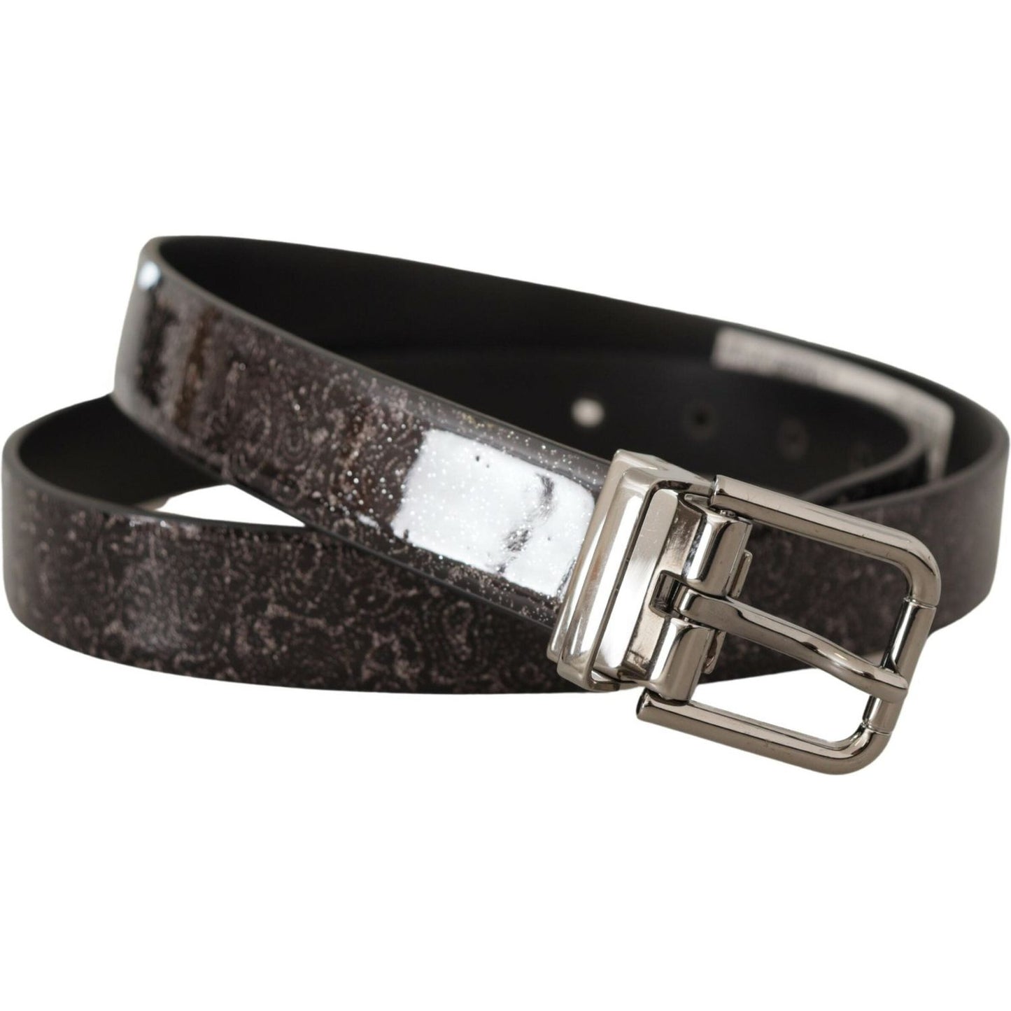 Sleek Grosgrain Leather Belt with Metal Buckle