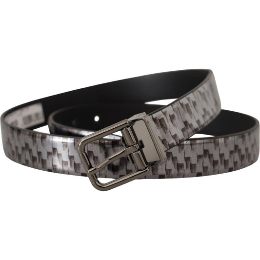 Sleek Italian Leather Belt in Sophisticated Gray