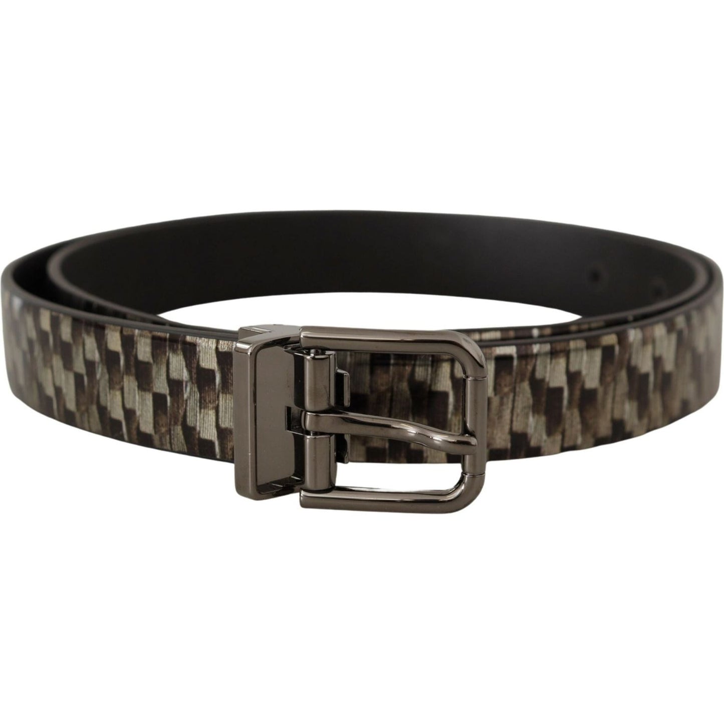 Elegant Leather Silver Buckle Belt