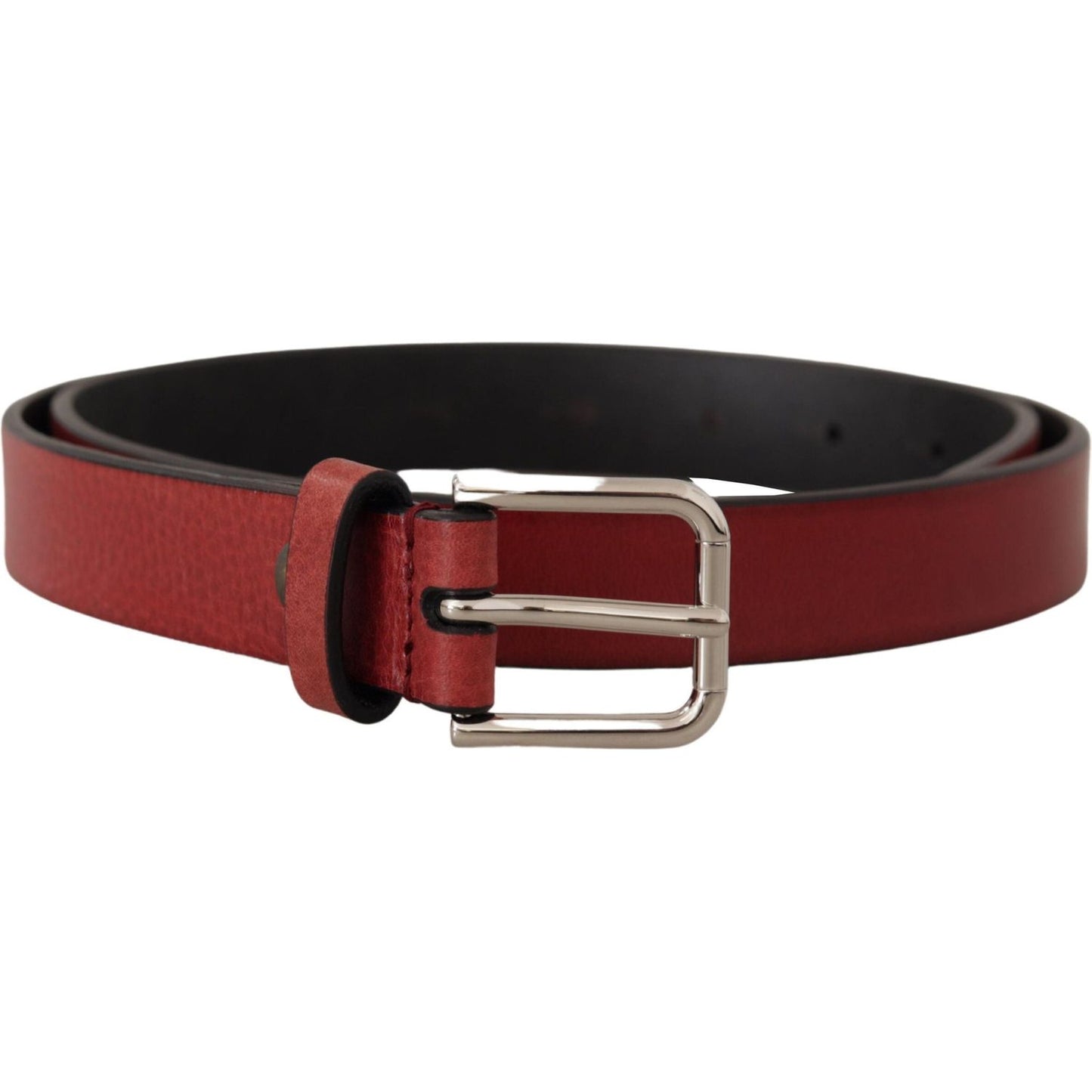 Elegant Maroon Italian Leather Belt