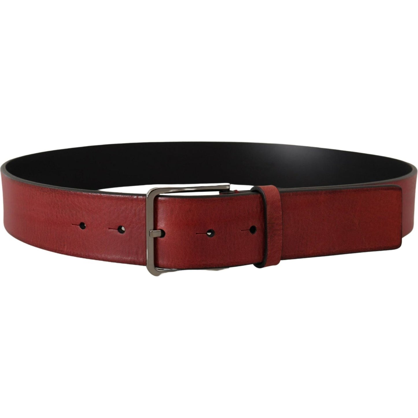 Elegant Grosgrain Leather Belt with Silver Buckle