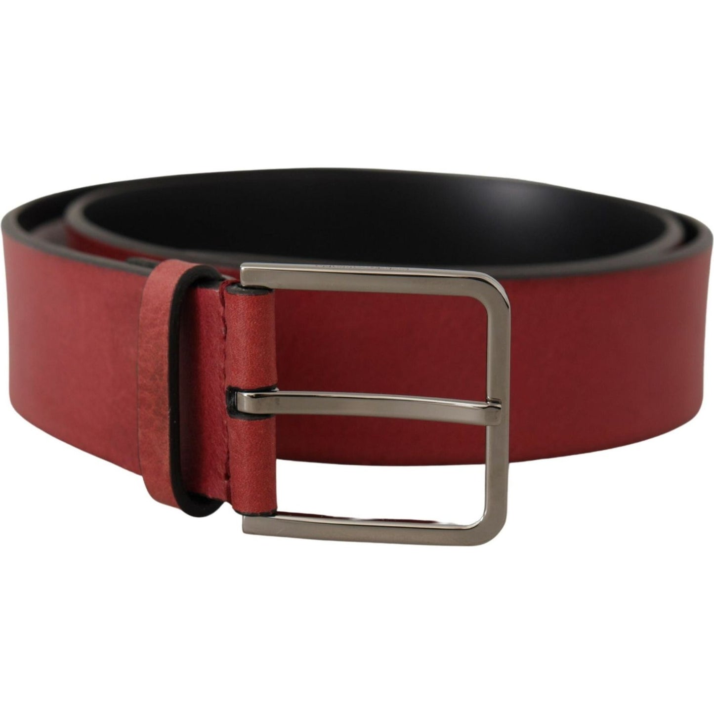 Elegant Grosgrain Leather Belt with Silver Buckle