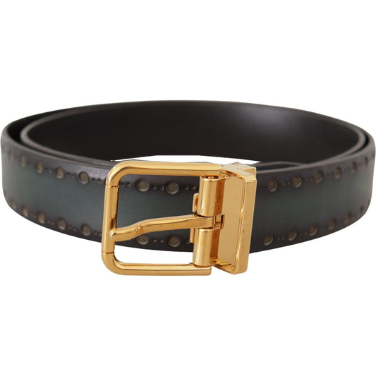 Emerald Elegance Leather Belt