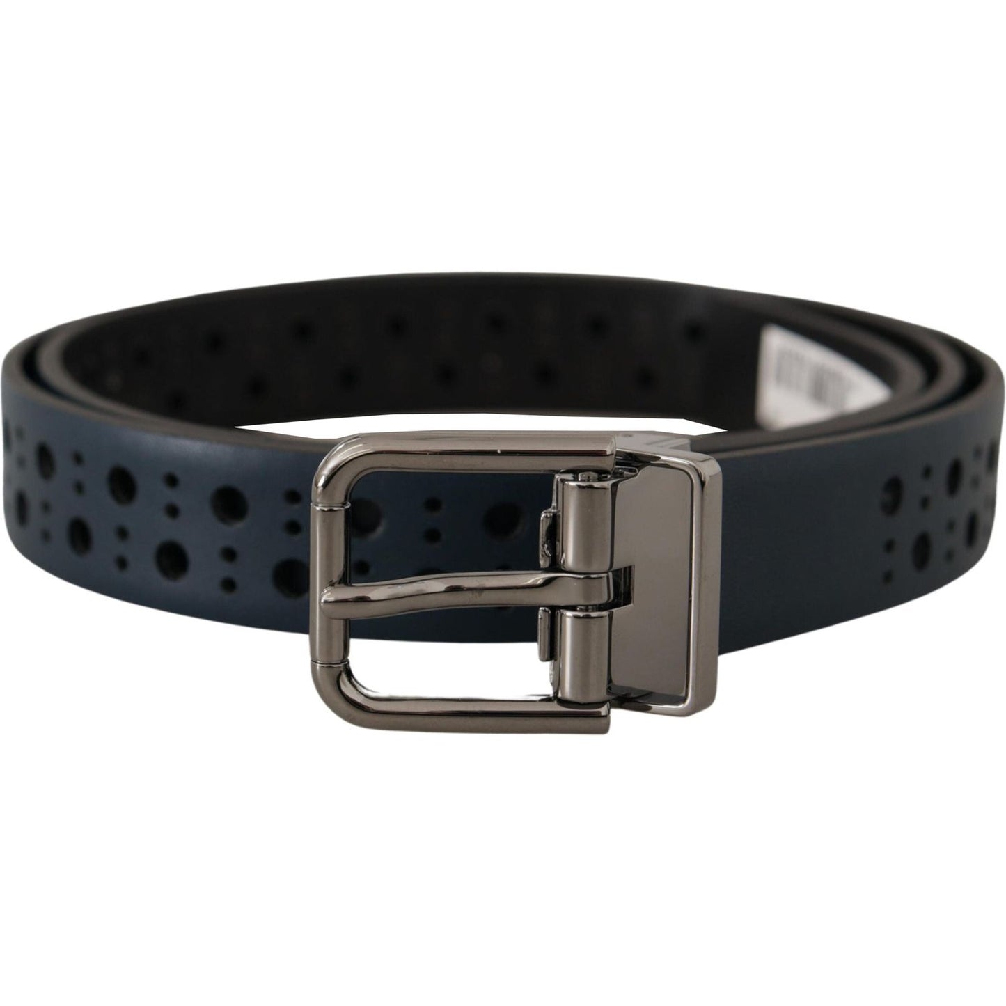 Elegant Navy Blue Leather Belt