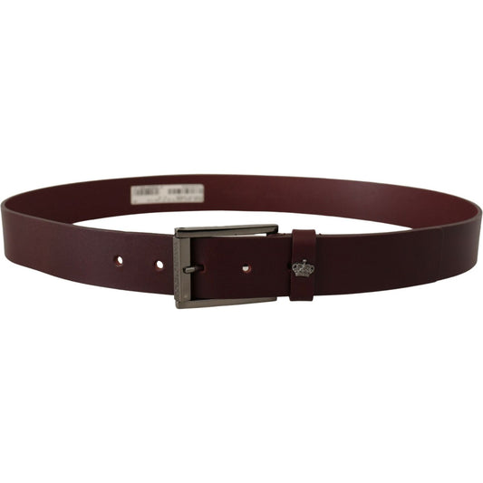 Elegant Brown Leather Designer Belt