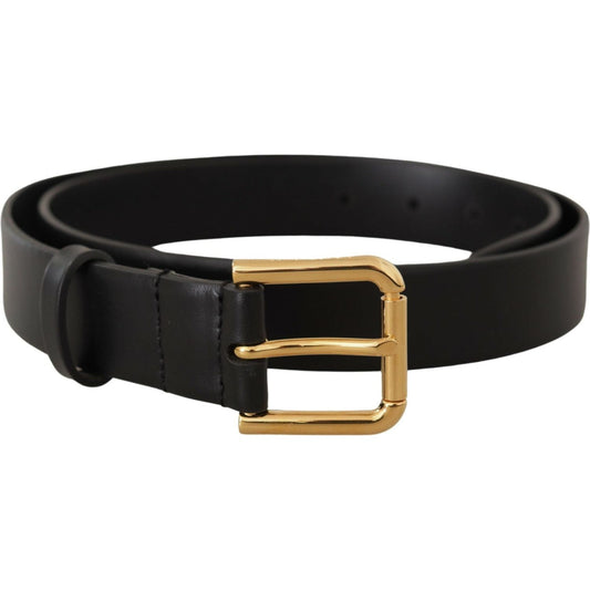 Elegant Leather Belt with Metal Buckle