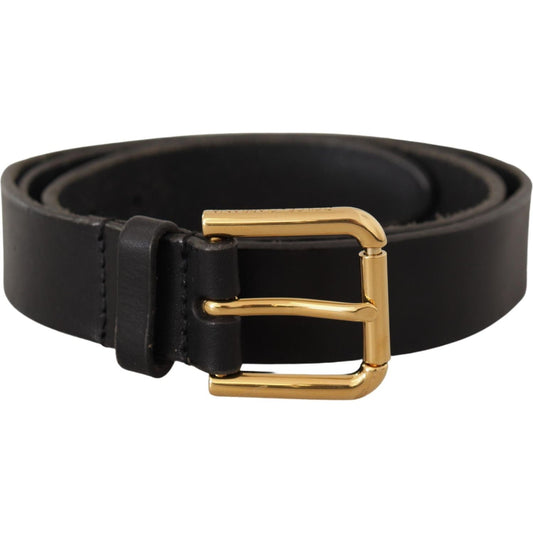 Elegant Leather Belt with Metal Buckle