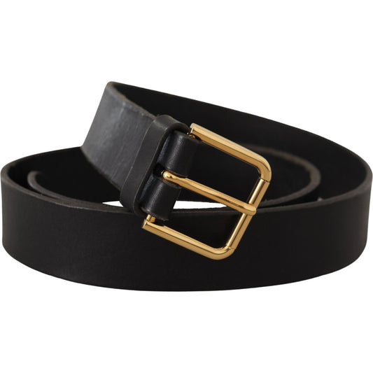 Dolce & Gabbana Elegant Leather Belt with Metal Buckle Dolce & Gabbana