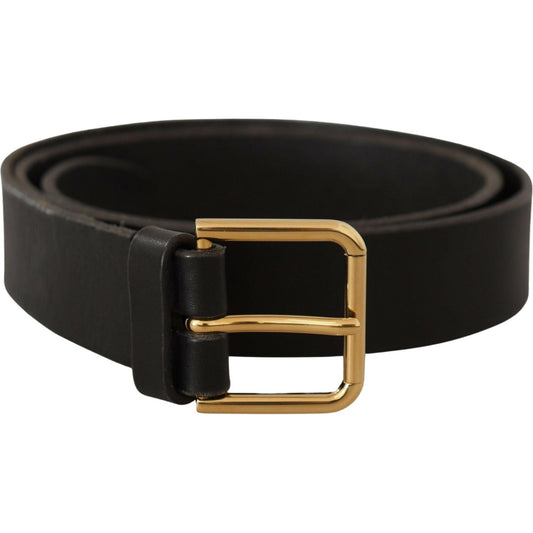 Elegant Leather Belt with Metal Buckle