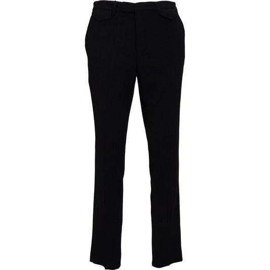 Elegant Black Italian Designer Pants