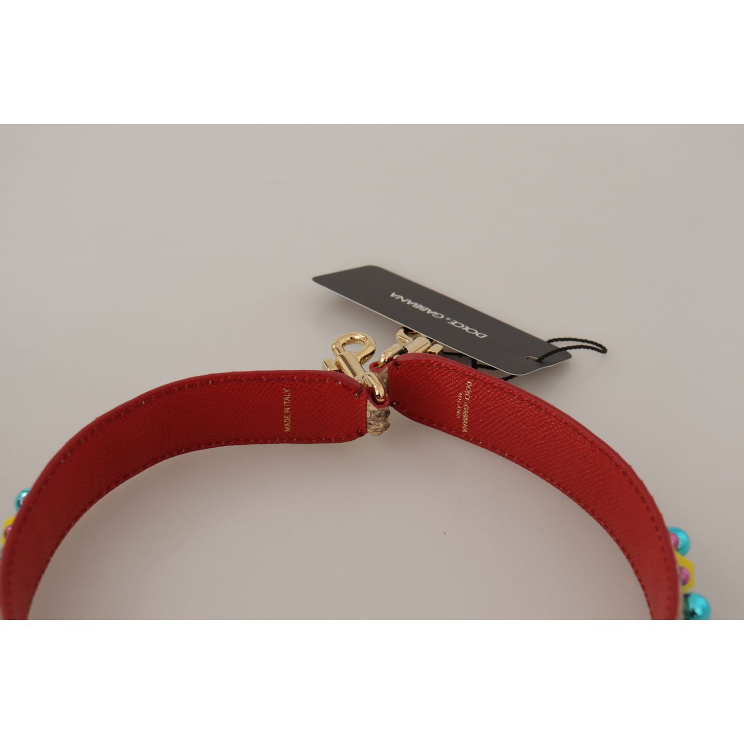 حزام حقيبة دولتشي آند غابانا من جلد الثعبان باللون البيج الرائع