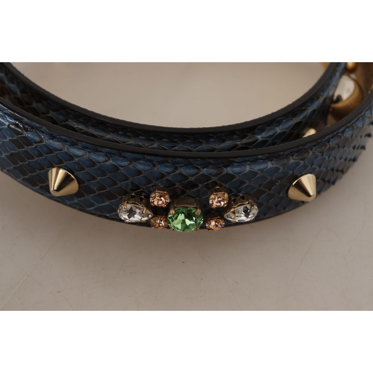 حزام حقيبة كتف جلدي أنيق باللون الأزرق من دولتشي آند غابانا