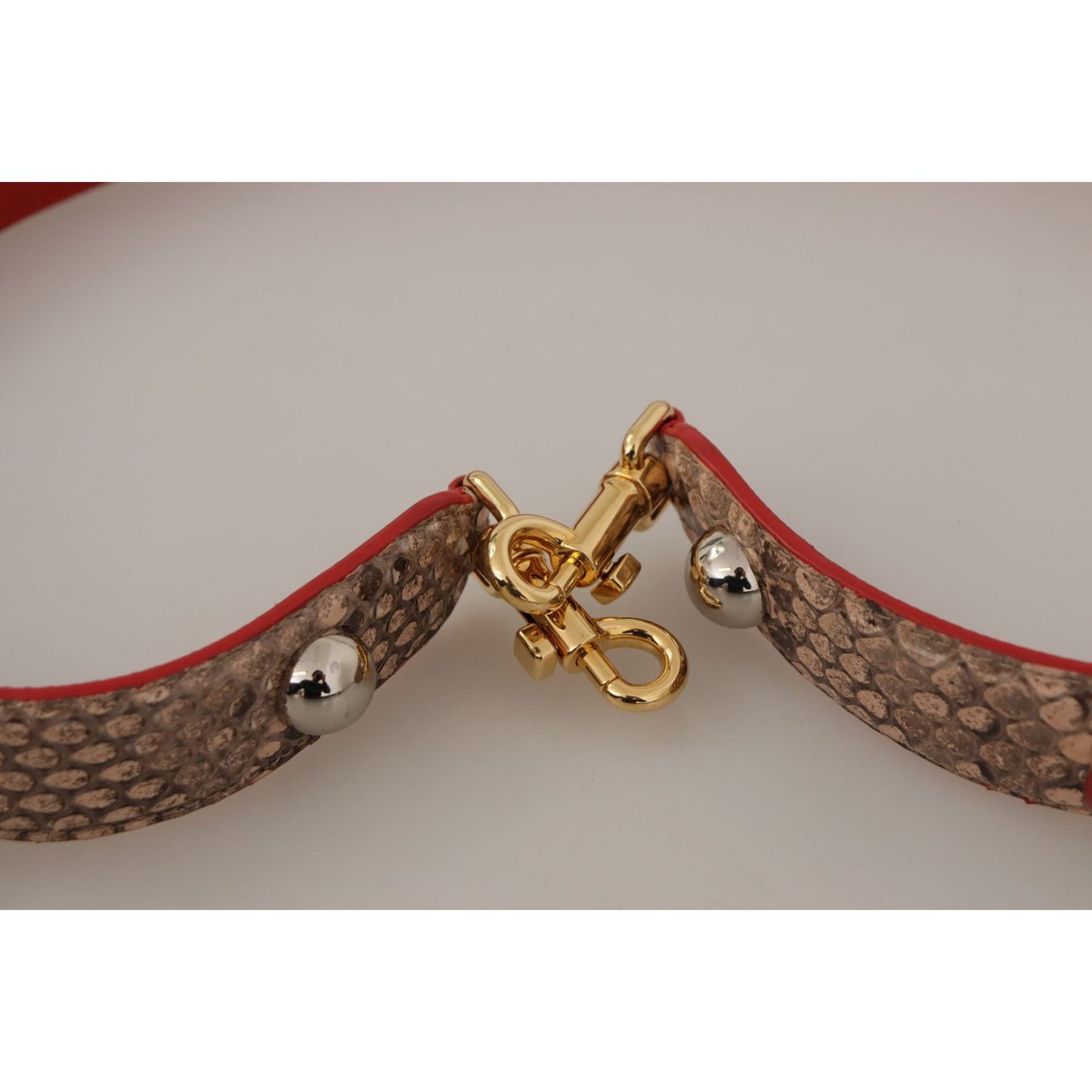 Dolce & Gabbana Brown Python Leather Crystals Shoulder Strap