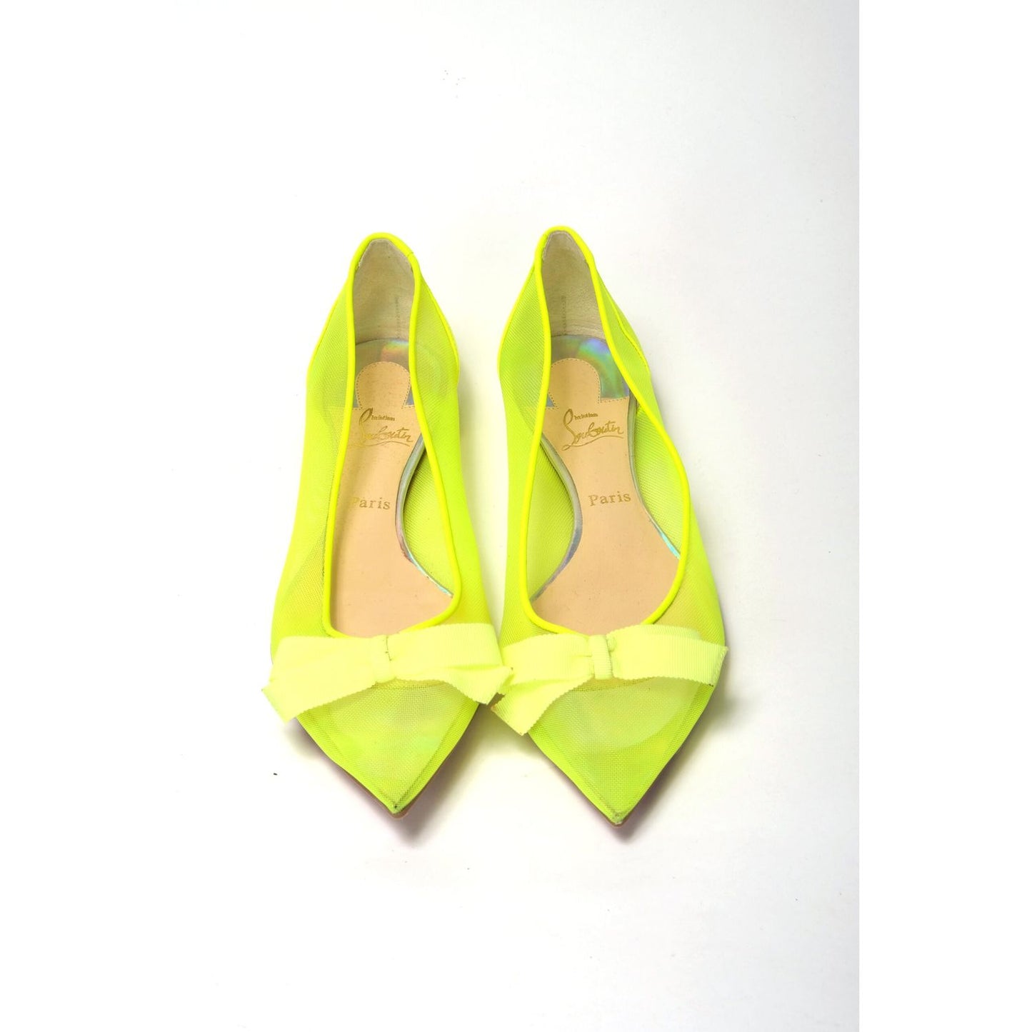 Fluro Yellow Flat Point Toe Shoe