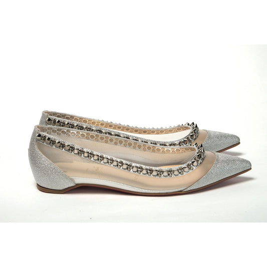 Silver Flat Point Toe Shoe