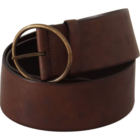 Elegant Leather Belt with Engraved Buckle