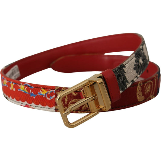 Dolce & Gabbana Chic Multicolor Leather Belt with Engraved Buckle Dolce & Gabbana