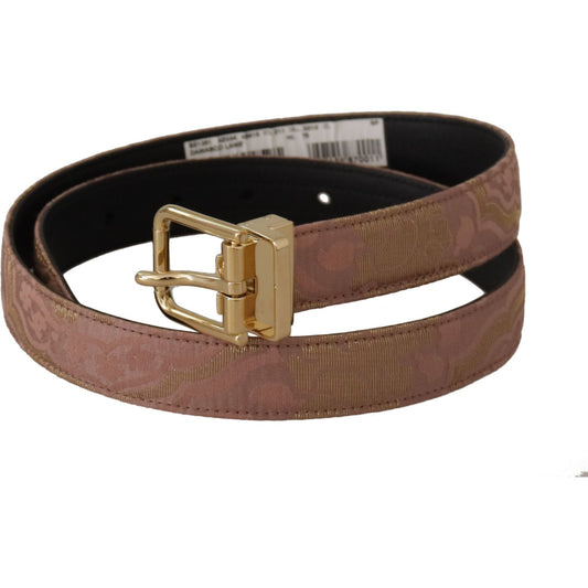 Chic Rose Pink Leather Belt with Logo Buckle