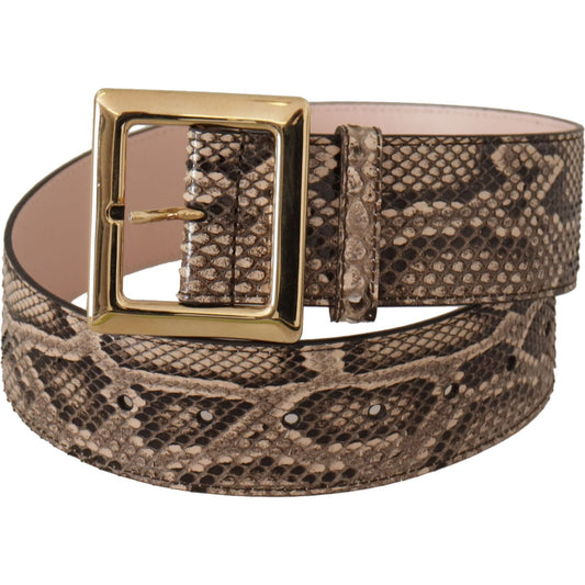 Elegant Leather Belt with Logo Buckle