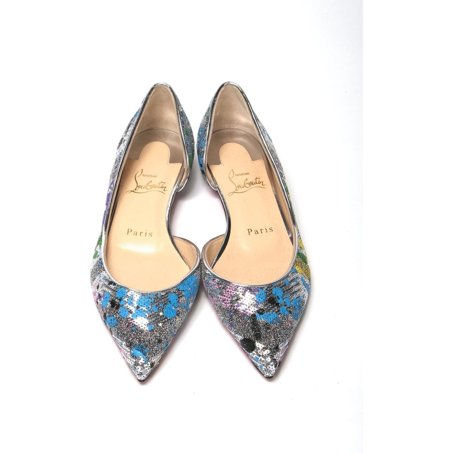 Multicolor Silver Flat Point Toe Shoe