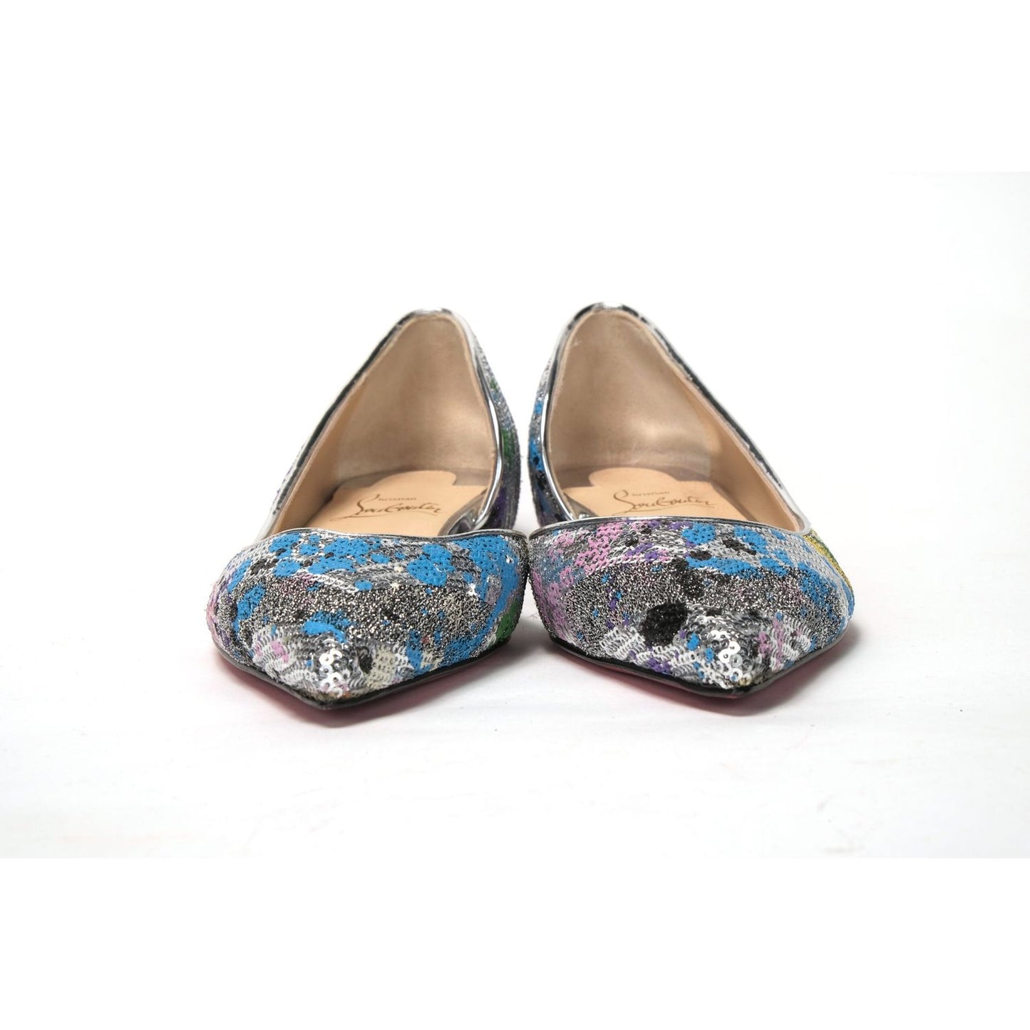 Multicolor Silver Flat Point Toe Shoe