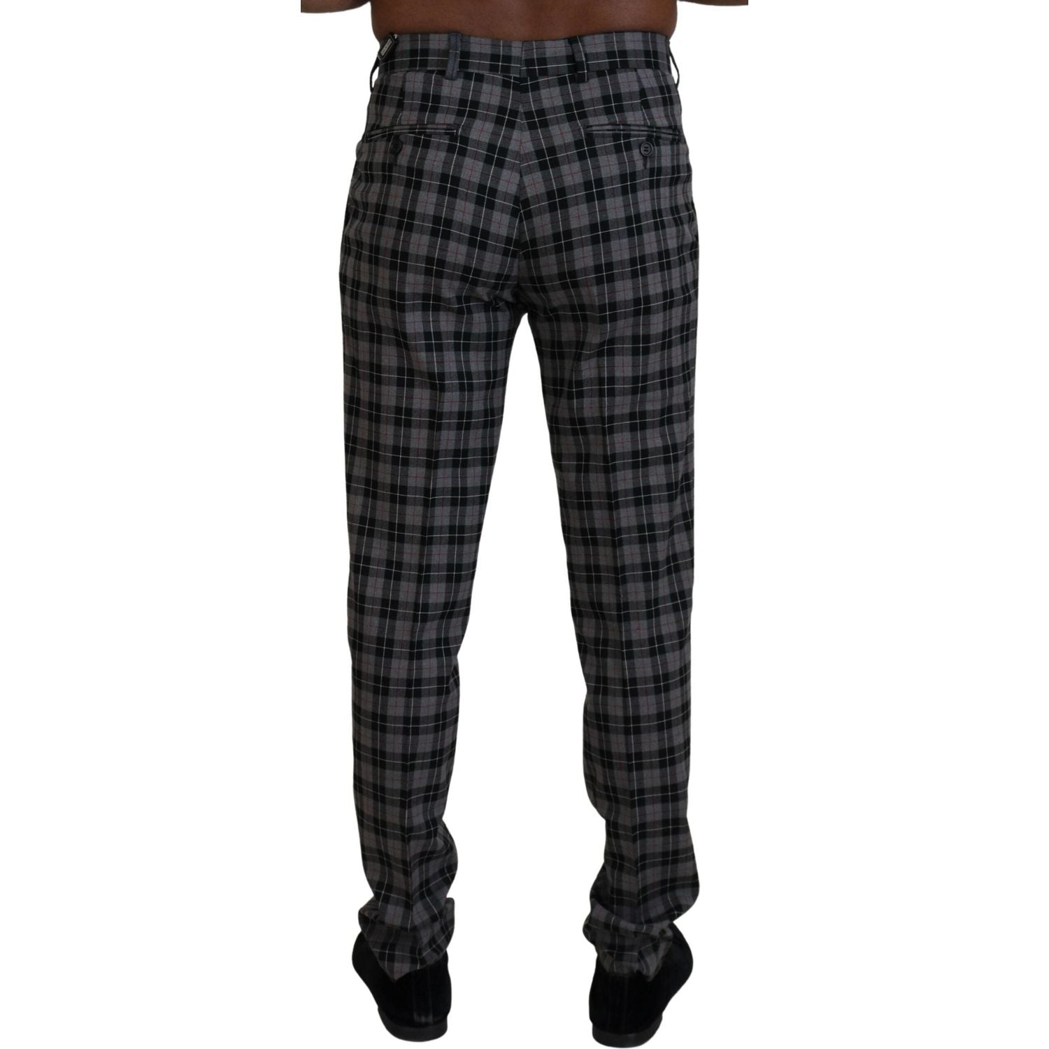 BENCIVENGA Gray Checkered Slim Fit Men Pants