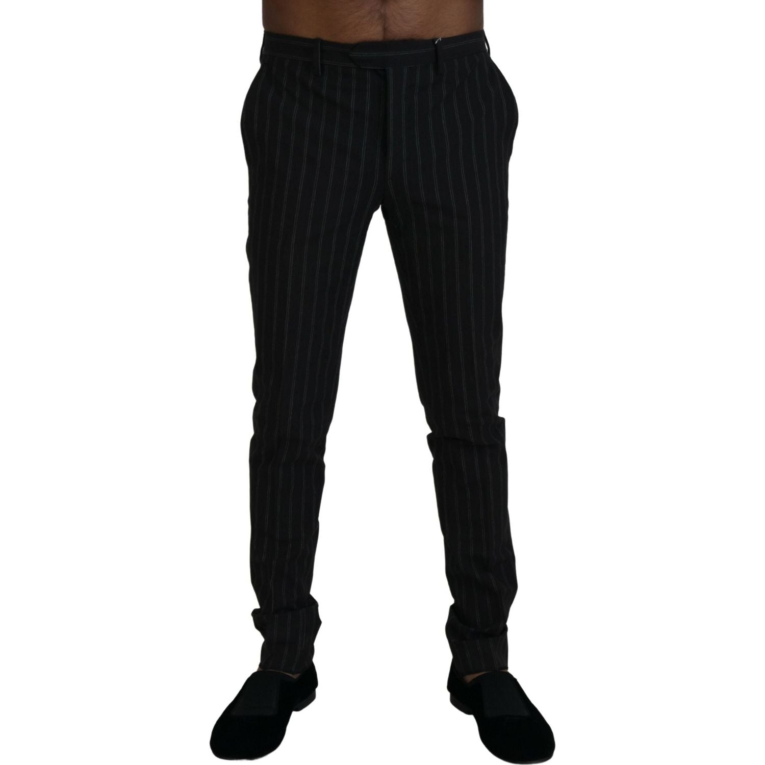 BENCIVENGA Black Stripes Viscose Dress Pants