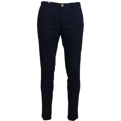 Domenico Tagliente Dark Blue Cotton Skinny Men Pants