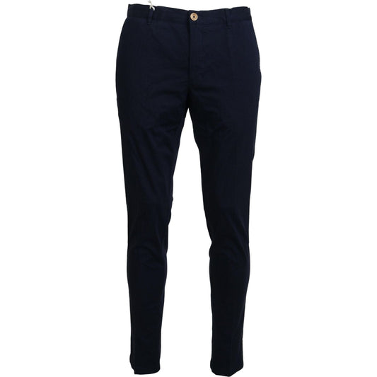 Elegant Dark Blue Slim Chino Pants