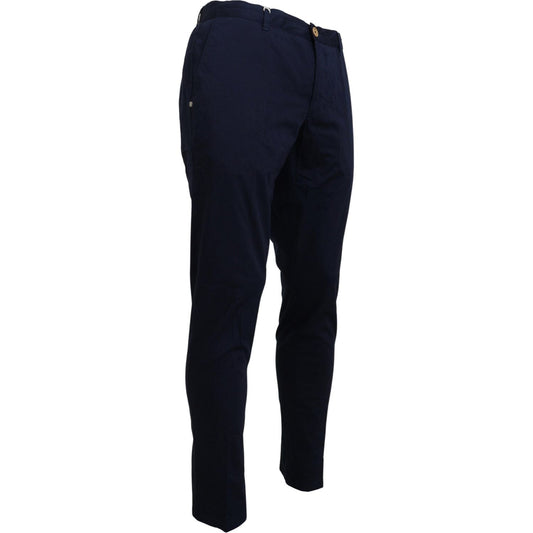 Elegant Dark Blue Slim Chino Pants