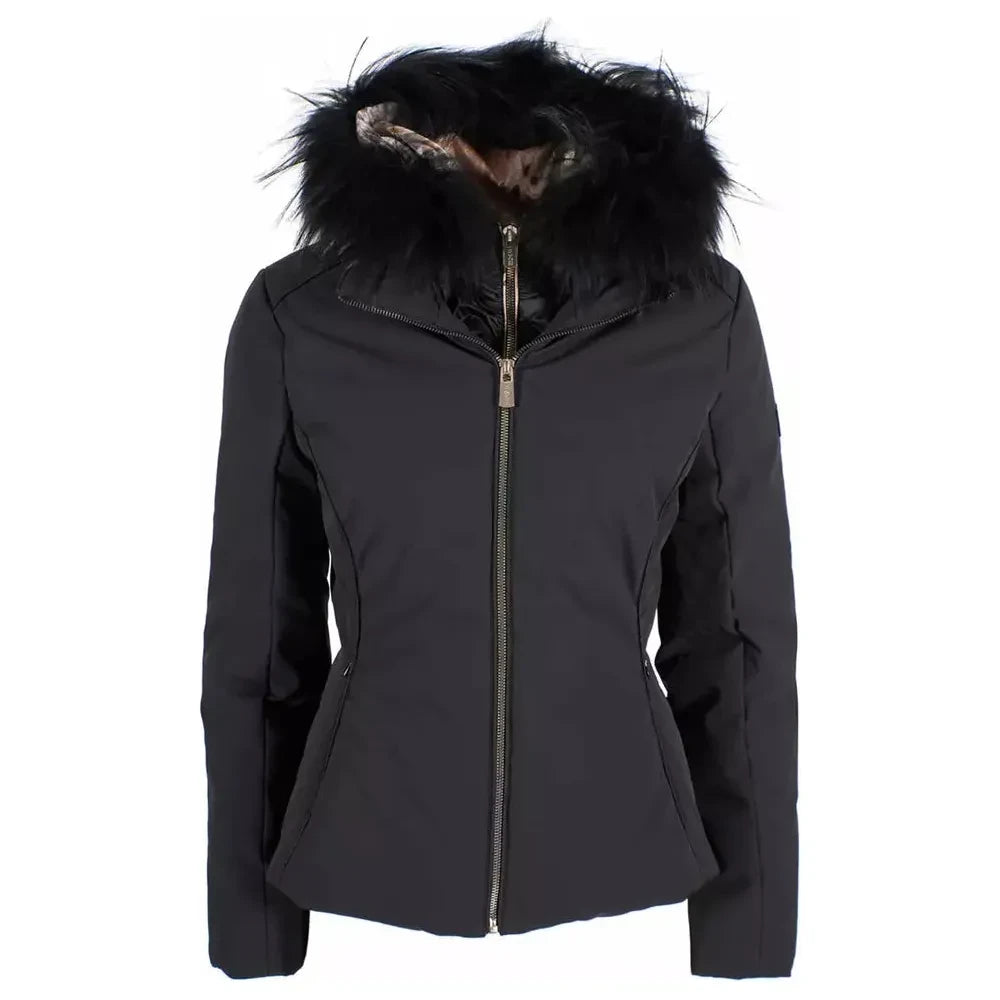 Elegant High-Collar Hooded Women's Jacket