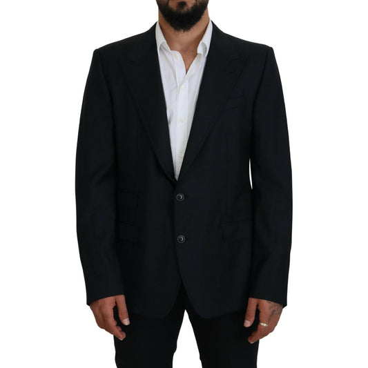 Elegant Dark Blue Single Breasted Blazer