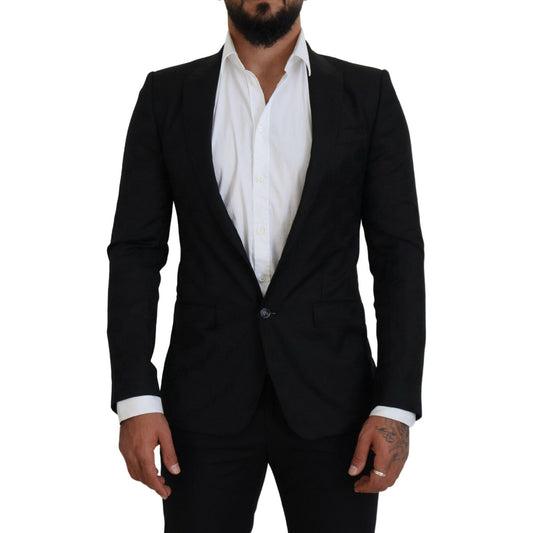 Elegant Martini Style Black Formal Blazer